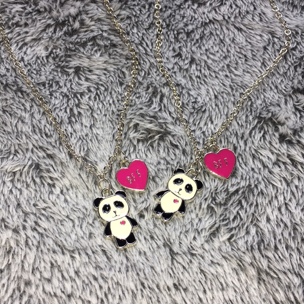 2 BFF Panda necklaces